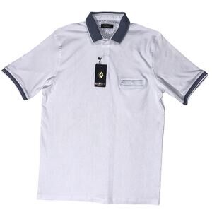 NWT Garnet Clothier Short Sleeve White Polo Shirt with Placket XL